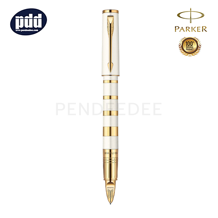 ปากกาสลักชื่อ PARKER 5TH ปากกาป๊ากเกอร์ ฟิฟท์ อินจินิวอิตี้ สลิม ดาร์ริ่ง สีขาวเพิร์ล เมทัล คลิปทอง PARKER 5TH Ingenuity Slim Daring Pearl & Metal GT 5th Technology Mode Pen