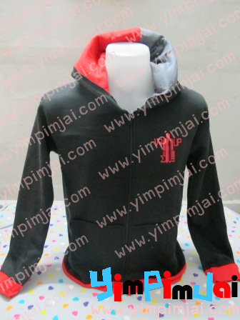 เสื้อกันหนาว ตัดต่อสีซ้อนหมวกฮู้ด