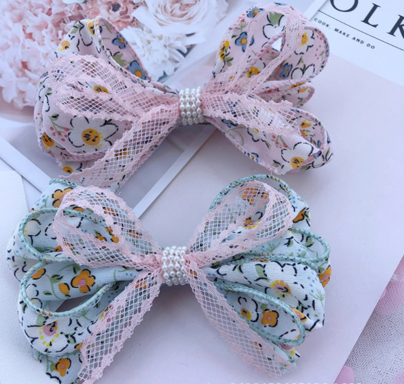 ริบบิ้นผ้าฝ้ายเย็บขอบ ลายดอก ขนาด 3 ซม. (ขายเป็นหลา) #FA14