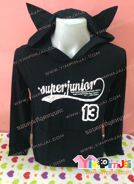 เสื้อฮู้ด เสื้อรุ่น สีดำ ตามสั่ง Superjunior 13
