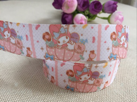 ริบบิ้นผ้าพิมพ์ลาย My Melody กว้าง 25 mm #CT4