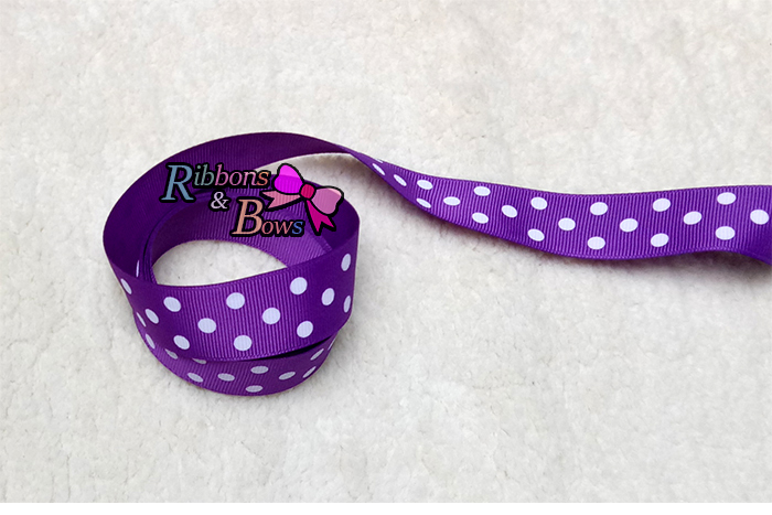 ริบบิ้นผ้าพิมพ์ลายจุด กว้าง 25 mm #PD158