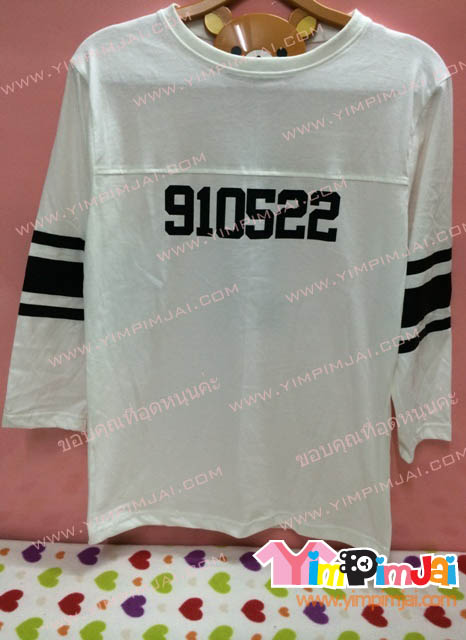 เสื้อยืด สีขาว แขนยาว สกรีนตามสั่ง 910522 1
