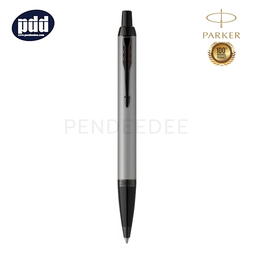 PARKER IM Achromatic Matte Grey BT Ballpoint Pen ปากกาลูกลื่น ป๊ากเกอร์ ไอเอ็ม อโคมาติก แมท เทา คลิปดำ