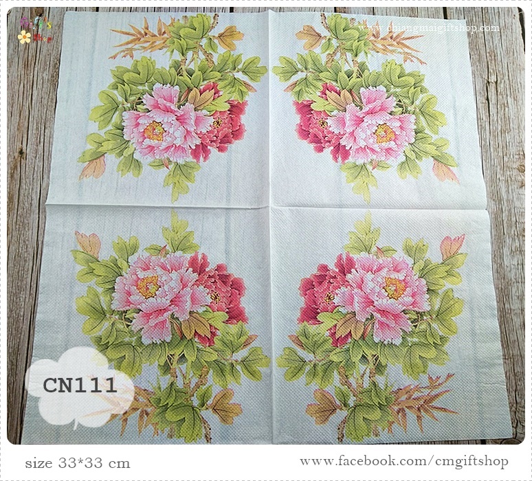 กระดาษแนปกิ้น, ลายดอกโบตั๋น, ลายดอกไม้โทนสีแดง, ลายดอกไม้สีแดง, ลายดอกไม้สีชมพู, พื้นหลังสีขาว, ลายแนวจีน, ลายช่อดอกไม้,