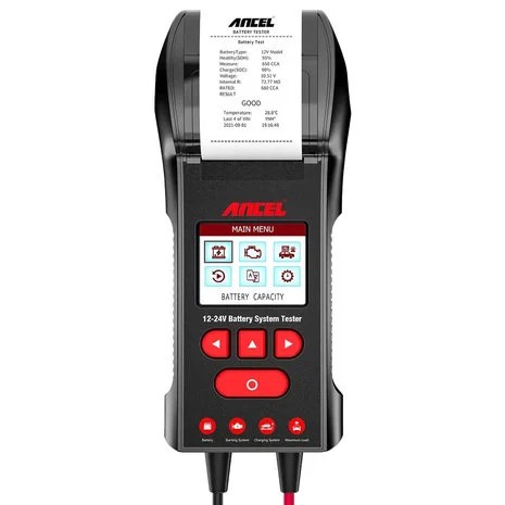 ANCEL BST600 Battery Tester with Printer 12V/24V 100-2000 CCA