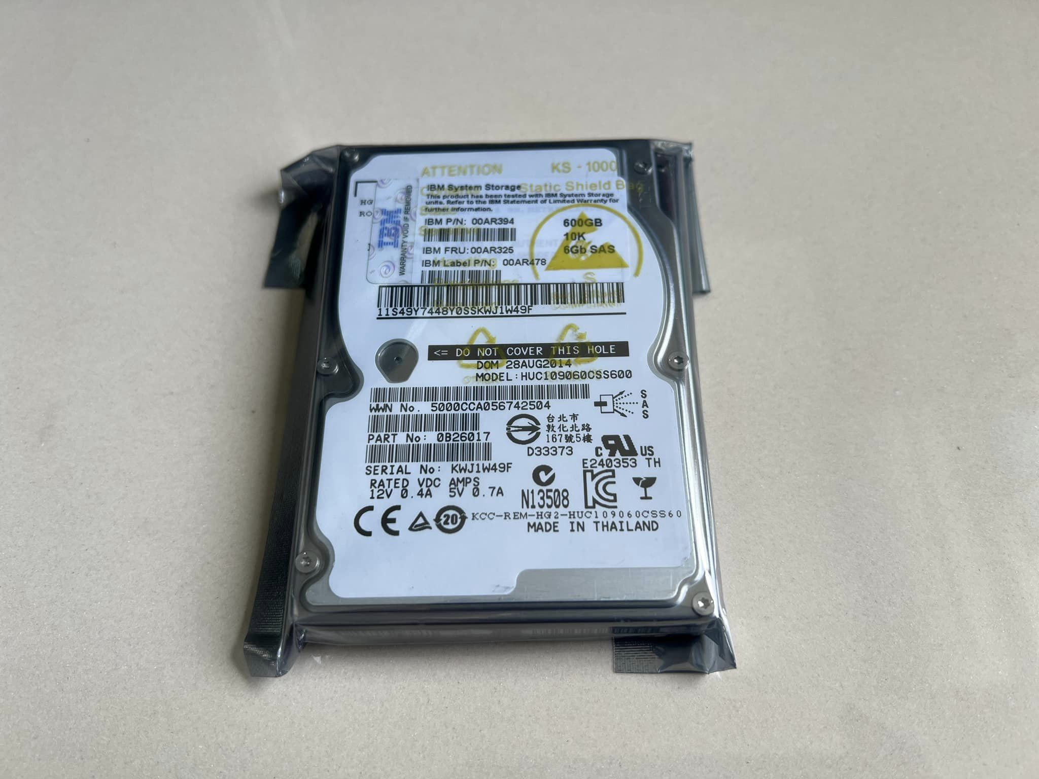 hdd sas 600gb 10k ฮาร์ดดิสเซิร์ฟเวอร์ มือสองพร้อมใช้งาน