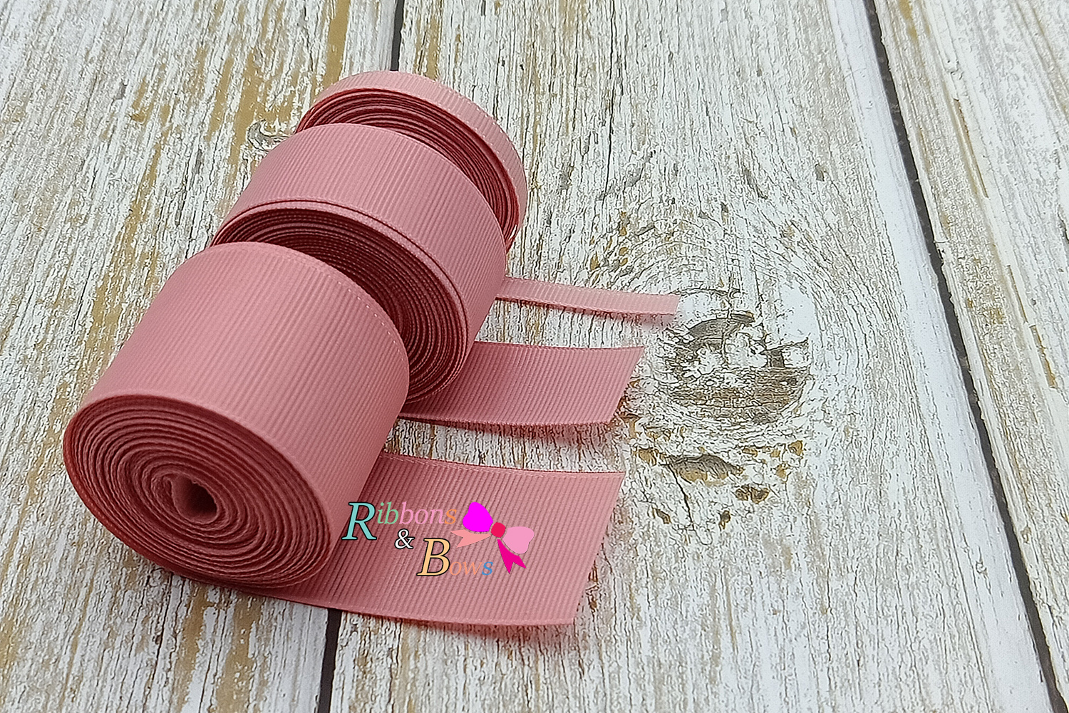 ริบบิ้นผ้าลูกฟูก สีชมพู ( 151 peony ) PC7