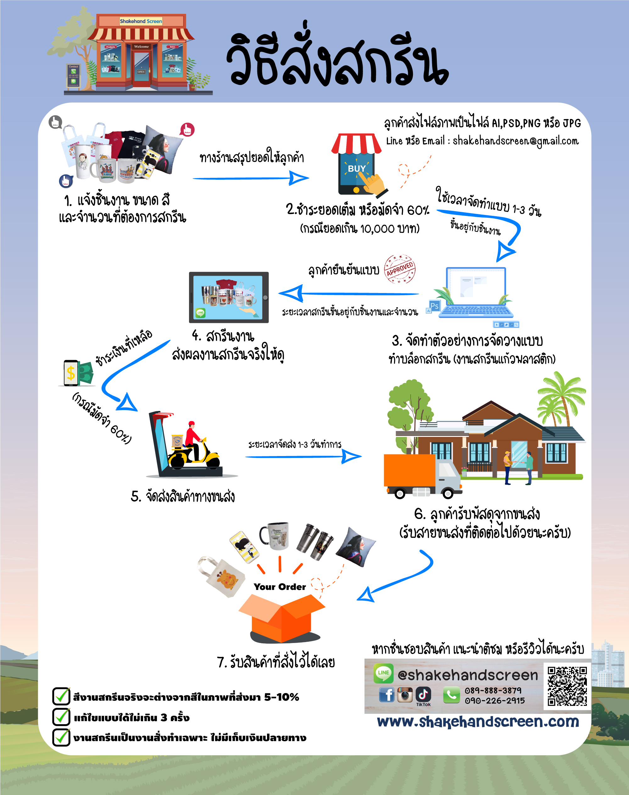 สั่งสกรีน Shakehand Screen