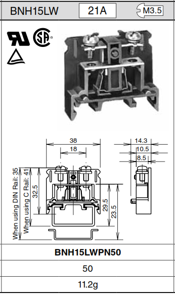 Terminal Block BNDH15LW