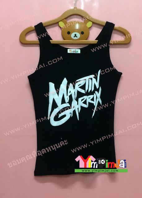 เสื้อกล้าม สีดำ แขนกุด สกรีนตามสั่ง MARTIN GARRIX