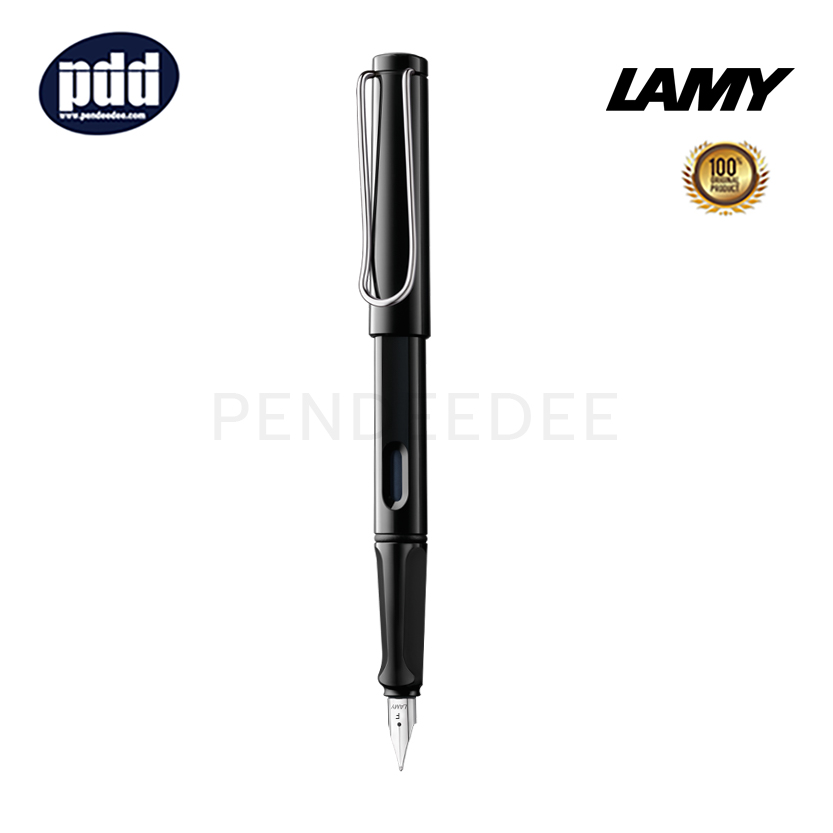 ปากกาสลักชื่อ LAMY ปากกาหมึกซึม ลามี่ ซาฟารี สีดำ หัวเอฟ 0.5 มม. LAMY Safari Black Nib F 0.5 mm. Fountain Pen