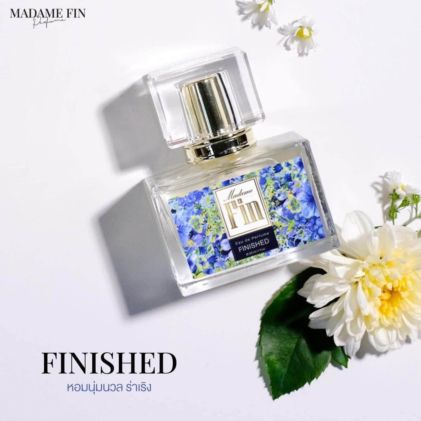 <img src="madame-fin-finished-perfume.jpg" alt="Finished น้ำหอมมาดามฟินสีฟ้า หอมสดชื่น อ่อนโยน ผ่อนคลาย สไตล์สาวรักอิสระ ขนาด 30 มล."> 