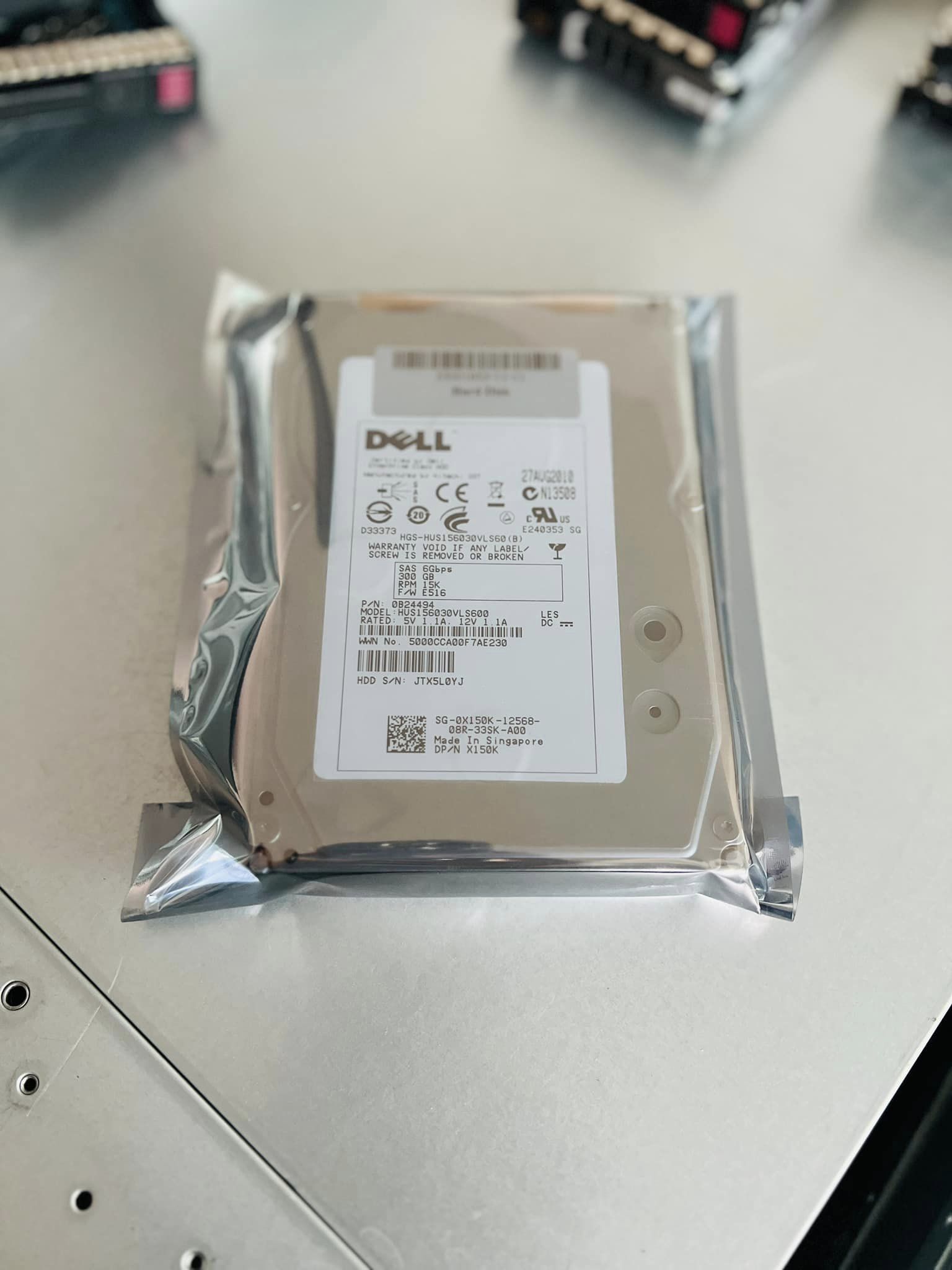 hdd dell sas 300gb 15k 3.5" ฮาร์ดดิสเซิร์ฟเวอร์เดลมือสองพร้อมใช้งาน