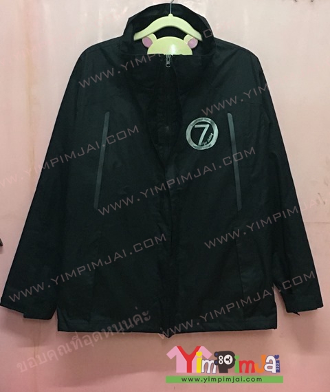 เสื้อฮู้ด เสื้อกันหนาว เสื้อรุ่น สีดำ หมวกดำ ซิปดำ สกรีนตามสั่ง 7 7DAYSHOLIDAY