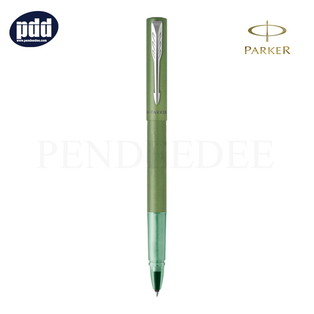 PARKER Vector XL Green Rollerball Pen ปากกาโรลเลอร์บอล ป๊ากเกอร์ เว็กเตอร์ เอ็กซ์แอล เขียว คลิปเงิน