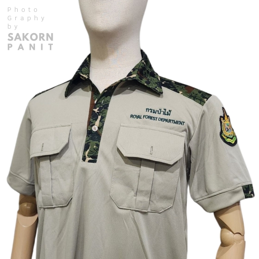 โปโลสีเขียวอนุรักษ์ 2กระเป๋า/ปักหน้าอก กรมป่าไม้ ROYAL FOREST DEPARTMENT (ผ้ากีฬา)