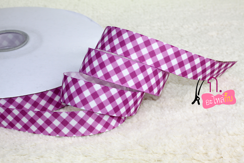 ริบบิ้นผ้าพิมพ์ลายสีสดใส กว้าง 22 mm #BB21