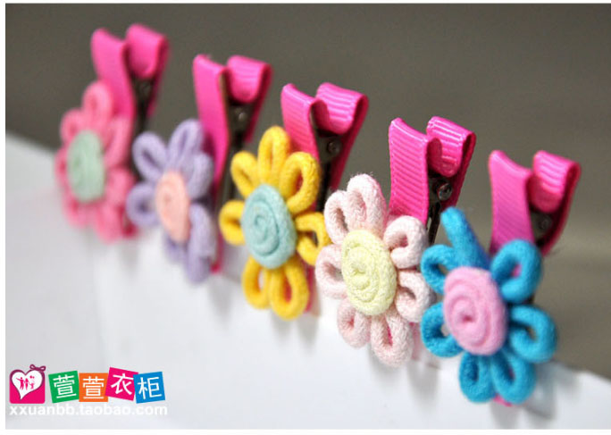 ดอกไม้ผ้า งานสไตล์เกาหลี ติดกิ๊บน่ารัก#CR68