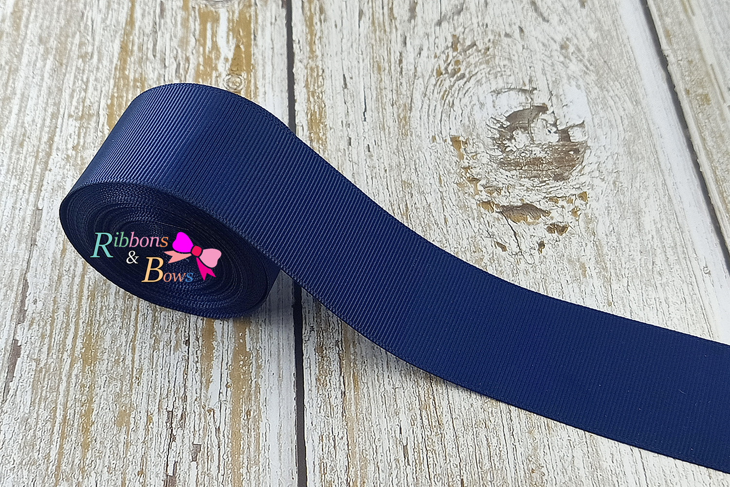 ริบบิ้นผ้าลูกฟูก สีกรมท่า (์370 navy) #PC17