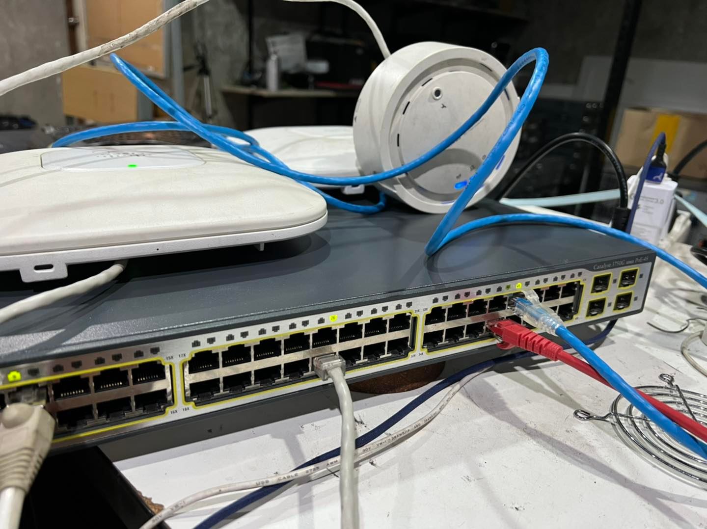 Cisco 3750G 48PoE switch มือสองพร้อมใช้งาน