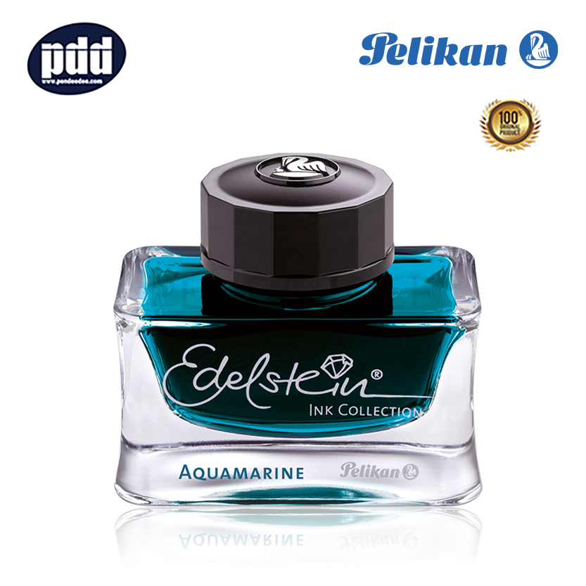 PELIKAN หมึกขวด พิลิแกน อีเดลสไชน์ หมึกสีพิเศษ ปี2016 หมึกน้ำเงินเขียวอ่อน PELIKAN Edelstein Ink of the Year 2016 Aquamarine Ink in Bottle Refill