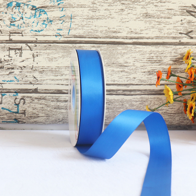 ริบบิ้นผ้าซาติน 2 หน้า สีน้ำเงิน 50 หลา (Royal )# WX023