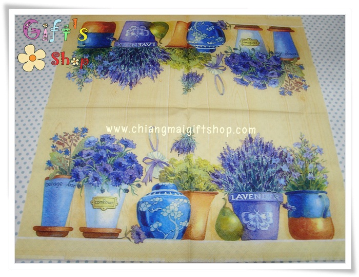 กระดาษแนปกิ้นยุโรป, ลายดอกไม้สีม่วง, ลายดอกไม้สีม่วงในแจกัน, ลายดอกไม้ในกระถาง, ลายดอกไม้สีม่วง, ลายดอกไม้, ลายดอกลาเวนเดอร์, พื้นหลังสีครีม, พื้นหลังสีอ่อน, พื้นหลังลายไม้, ลายLavender in flowerpots