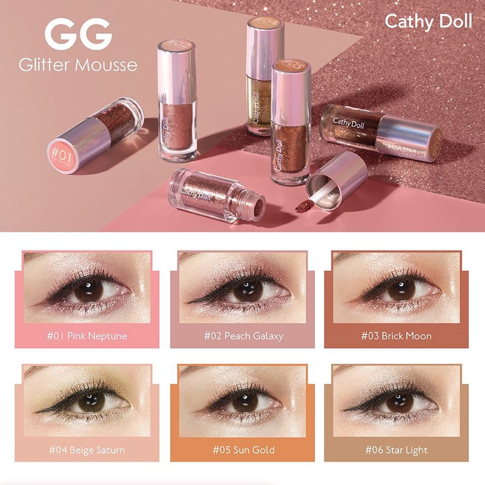 อายแชโดว์ลิควิดเนื้อมูส Cathy Doll GG Glitter Mousse