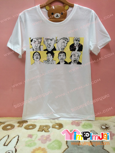 เสื้อยืด สีขาว แขนสั้น สกรีนตามสั่ง ลายการ์ตูน