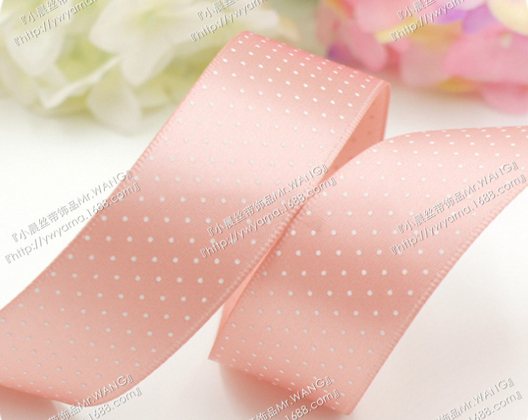 ริบบิ้นซาติน ลายจุด ขนาด 38 มม. WB19