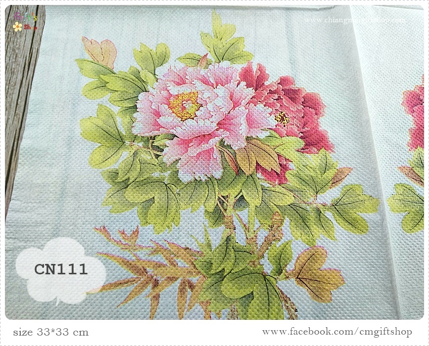 กระดาษแนปกิ้น, ลายดอกโบตั๋น, ลายดอกไม้โทนสีแดง, ลายดอกไม้สีแดง, ลายดอกไม้สีชมพู, พื้นหลังสีขาว, ลายแนวจีน, ลายช่อดอกไม้,