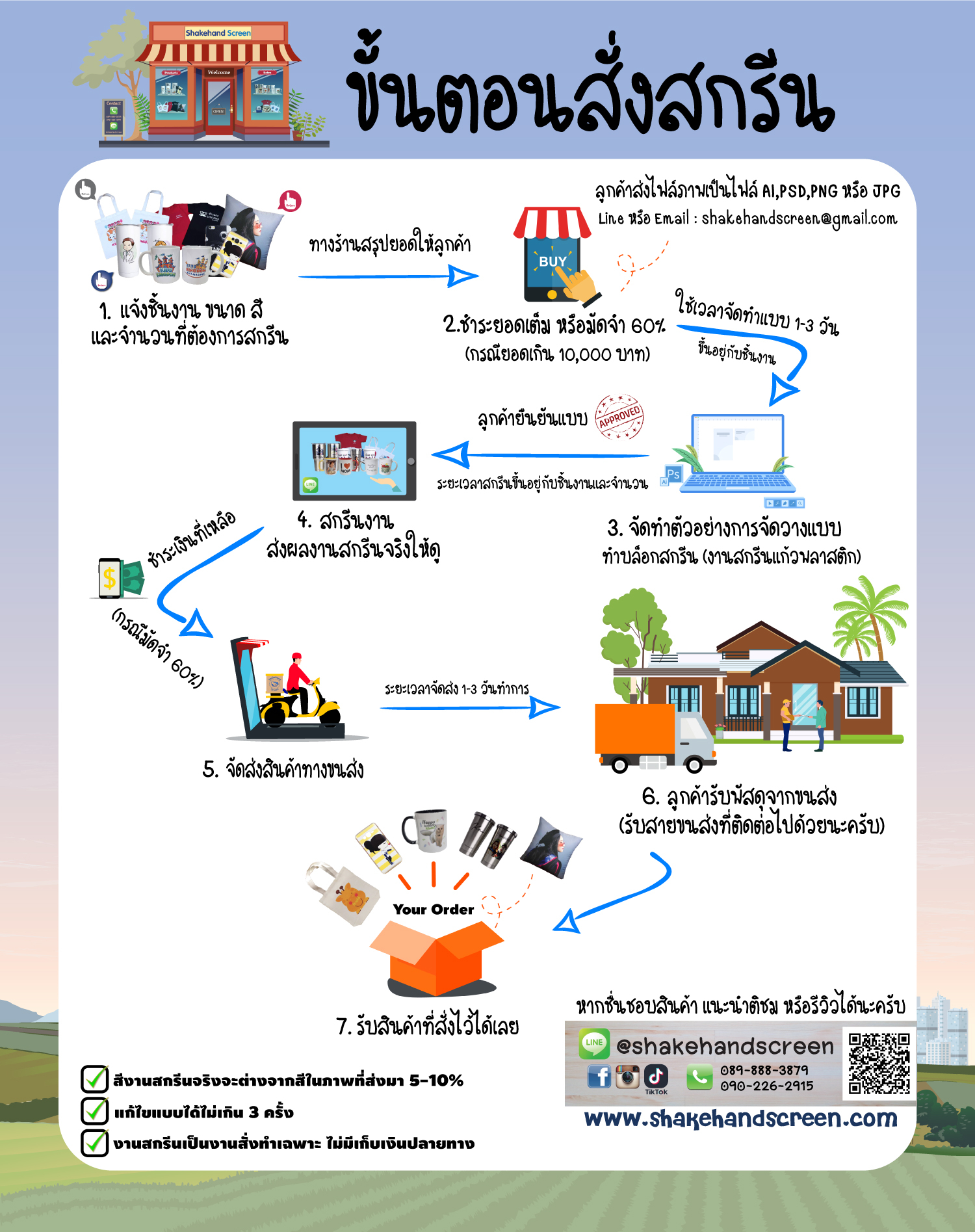 สั่งสกรีน Shakehand Screen