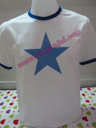 เสื้อยืดกุ๊นคอกุ๊นขอบแขนต่างสี