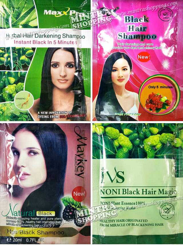 แชมพูย้อมผม IVS สูตรสมุนไพร 3in1 แชมพูเปลี่ยนสีผม - สีดำ Hair Darkening Shampoo แชมพูปิดผมขาว