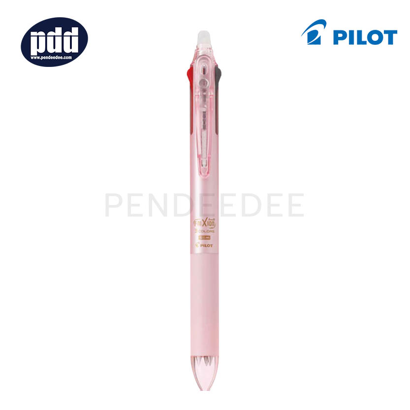 PILOT ปากกาหมึกลบได้แบบกด 3 ระบบ ไพลอต PILOT Frixion Ball Tricolor 3 colors 0.38 mm. Pink Erasable Slim Pen