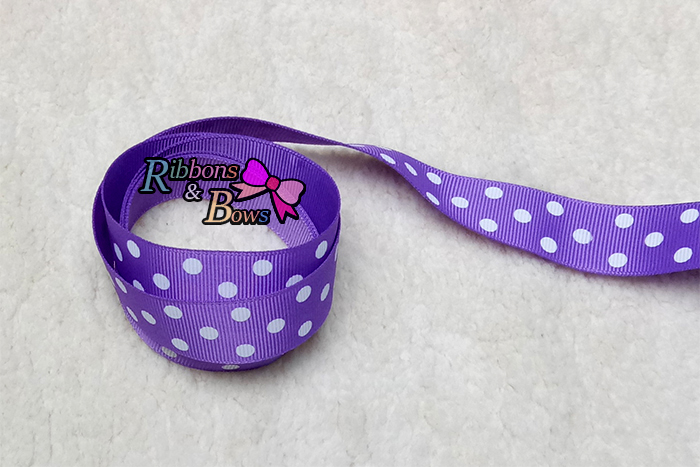 ริบบิ้นผ้าพิมพ์ลายจุด กว้าง 25 mm #PD157