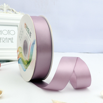 ริบบิ้นผ้าซาติน 2 หน้า สีม่วง 50 หลา (Fresco)# WX017