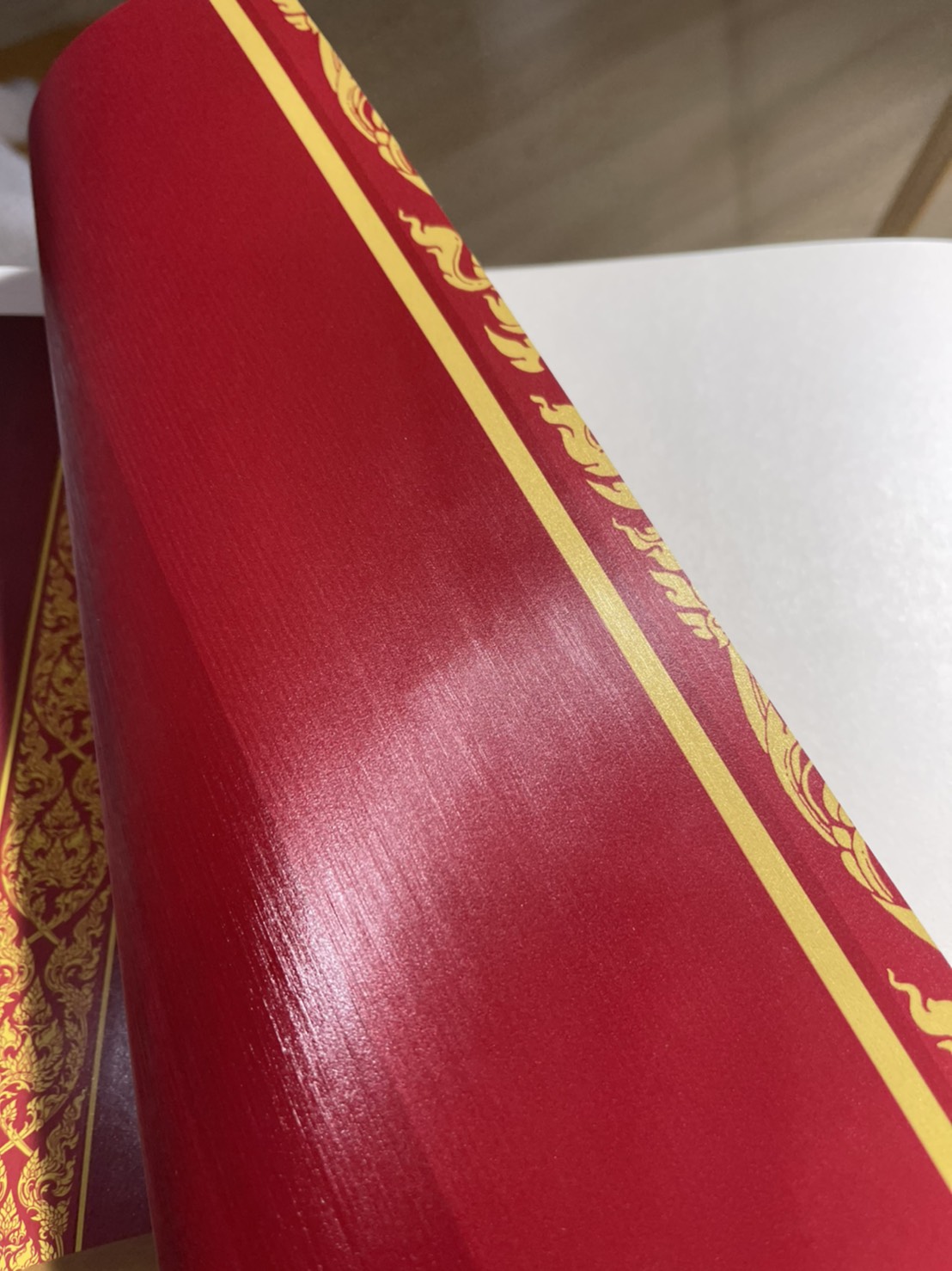 วอลเปเปอร์ลายไทย ลายกนก แดง JPS1101