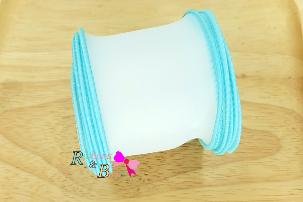 ริบบิ้นออแกนดี้ ขอบสีหวาน ขอบเอ็น ขนาด 5.5 ซม. สไตล์เกาหลี