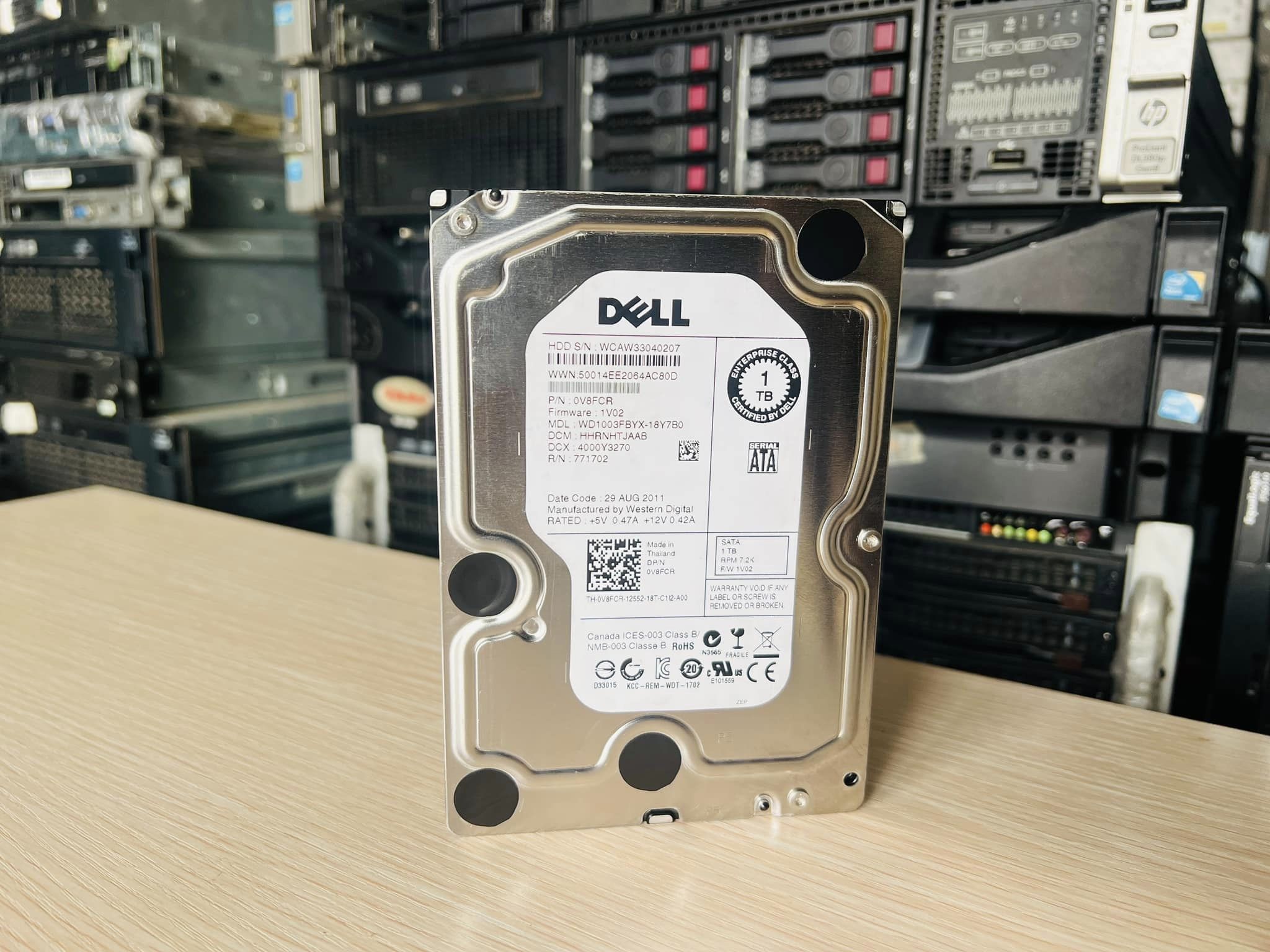 hdd sata 1tb 7.2k ฮาร์ดดิสซาต้าสำหรับเซิฟเวอร์มือสองพร้อมใช้งาน