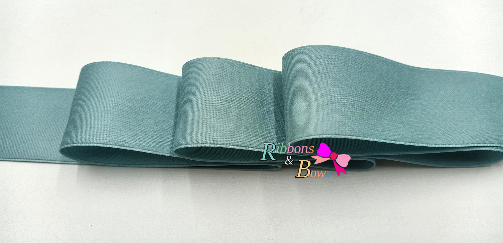 ริบบิ้น poly-cotton เกาหลี สี Nile Blue 10 หลา