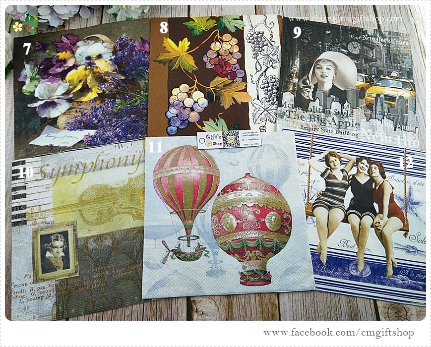 กระดาษแนปกิ้นยุโรป , (1 เซท มี 20 แผ่นตามรูปหน้าปก) ลดราคาพิเศษ! คุ้มมาก มีตำหนิเล็กน้อย เซท 1 รหัส DF001