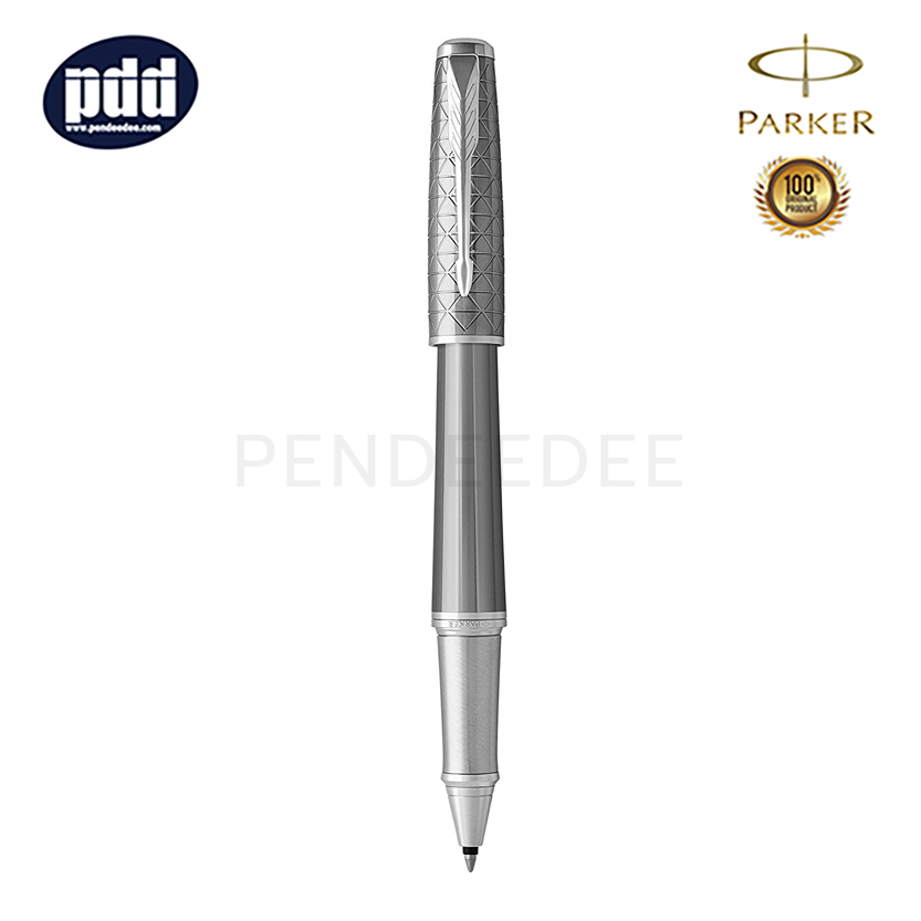 ปากกาสลักชื่อ PARKER ปากกาโรลเลอร์บอล ป๊ากเกอร์ เออร์เบิน พรีเมี่ยม สีเงิน คลิปเงิน PARKER Urban Premium Silver CT Rollerball Pen