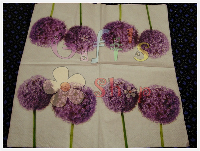 กระดาษแนปกิ้น ลายดอกไม้สีม่วง, ลายดอกไม้กลมๆ, ลายดอกไม้โทนสีม่วง, ลายดอกไม้, พื้นหลังสีขาว, พื้นหลังสีอ่อน