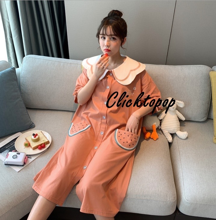 พร้อมส่ง ชุดนอนเกาหลี คอบัวใหญ่ ลายน่ารักมาก ใส่สบายเก๋สุด