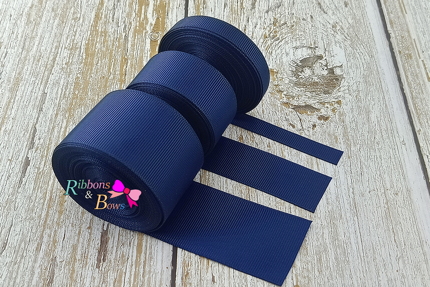 ริบบิ้นผ้าลูกฟูก สีกรมท่า (์370 navy) #PC17