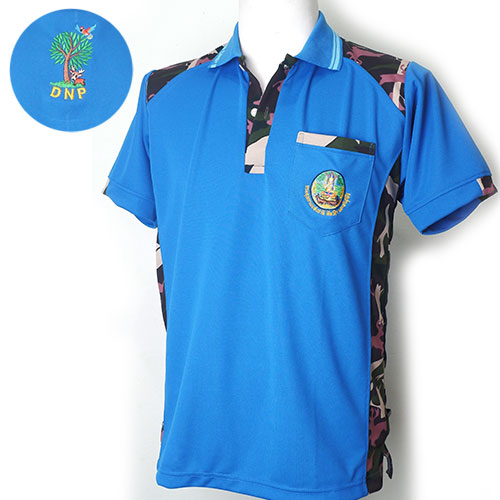 โปโล สีฟ้าน้ำทะเล ข้างลายพราง /อุทยาน(ผ้ากีฬา)-