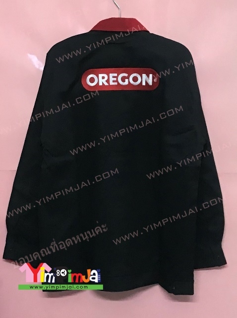 เสื้อแจ็คเก็ตผ้าไมโครสีดำ ปัก oregon