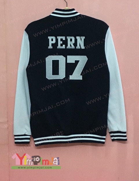 เสื้อทีม เสื้อแข่ง แจ็คเก็ตเบสบอล ปักชื่อและตัวเลขแต่ละคน